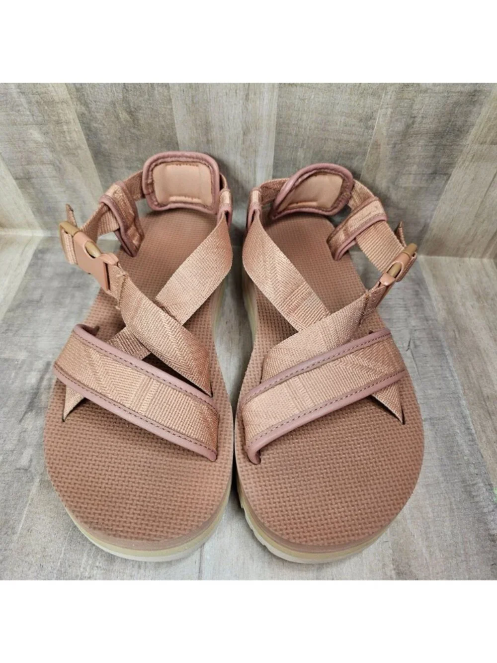 Teva Womans Size 6 Platform Indio Whip Pink Sandals Adjustable Straps - Picture 10 of 10